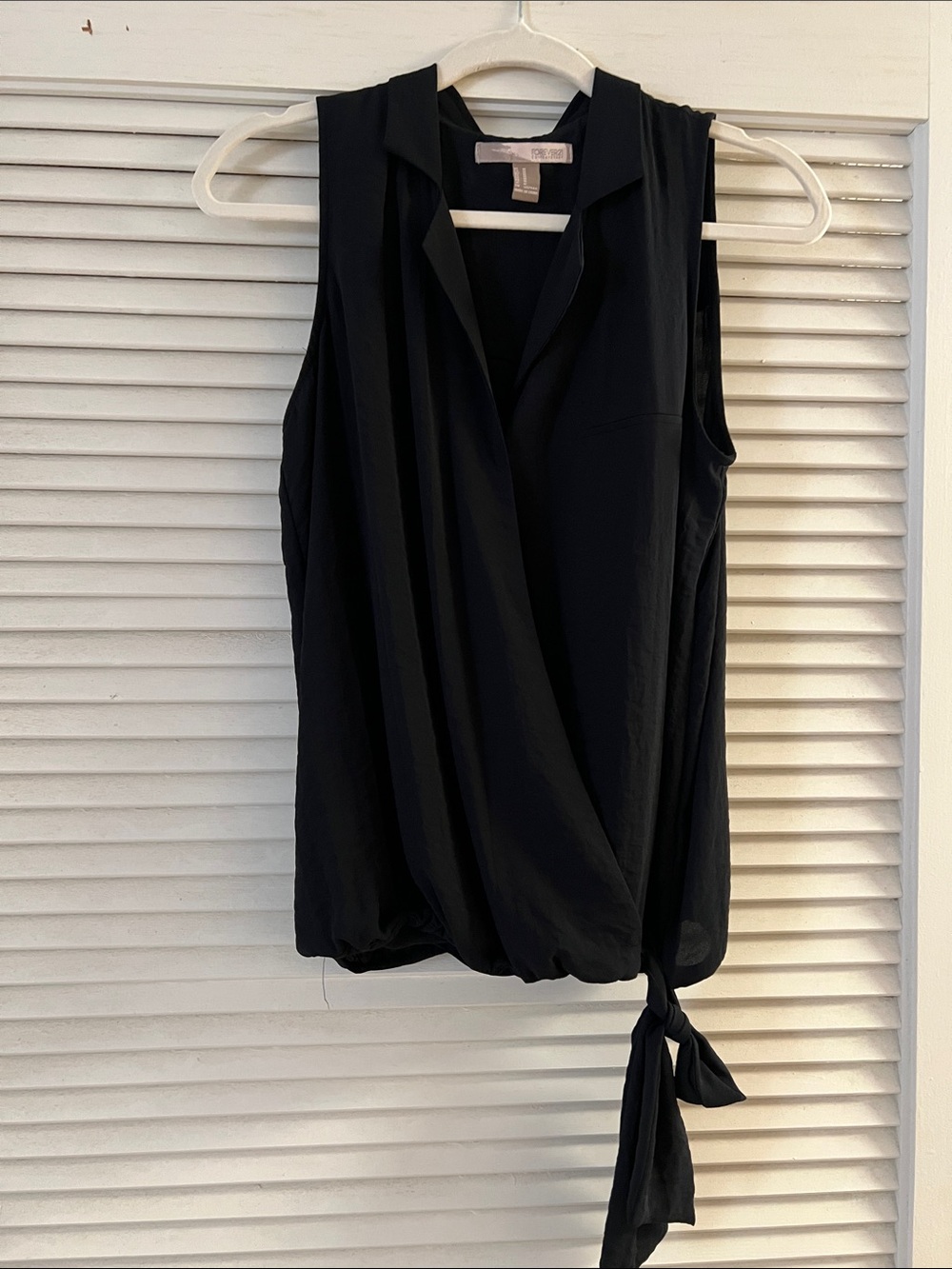 Forever 21 Black Sleeveless Wrap-Front Camisole with Side Tie